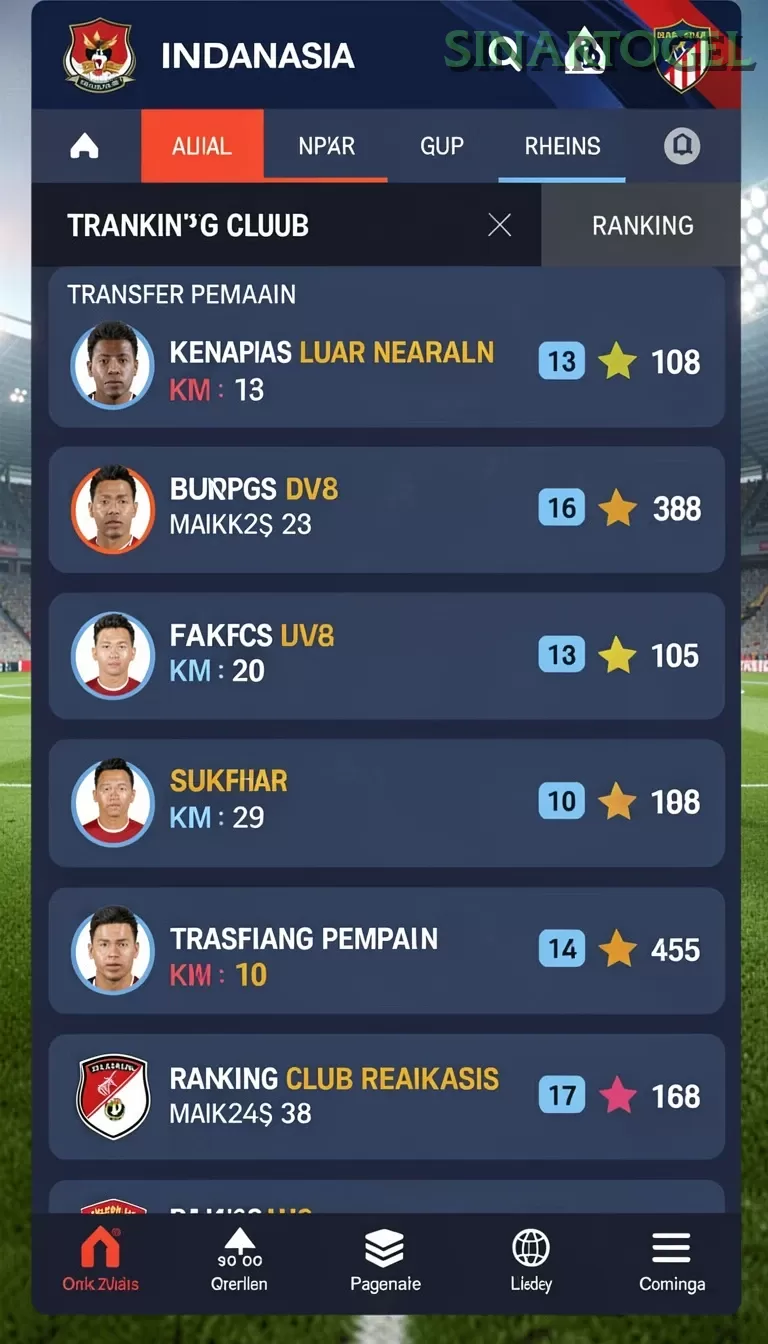 Cuplikan layar DORA77 — menu navigasi