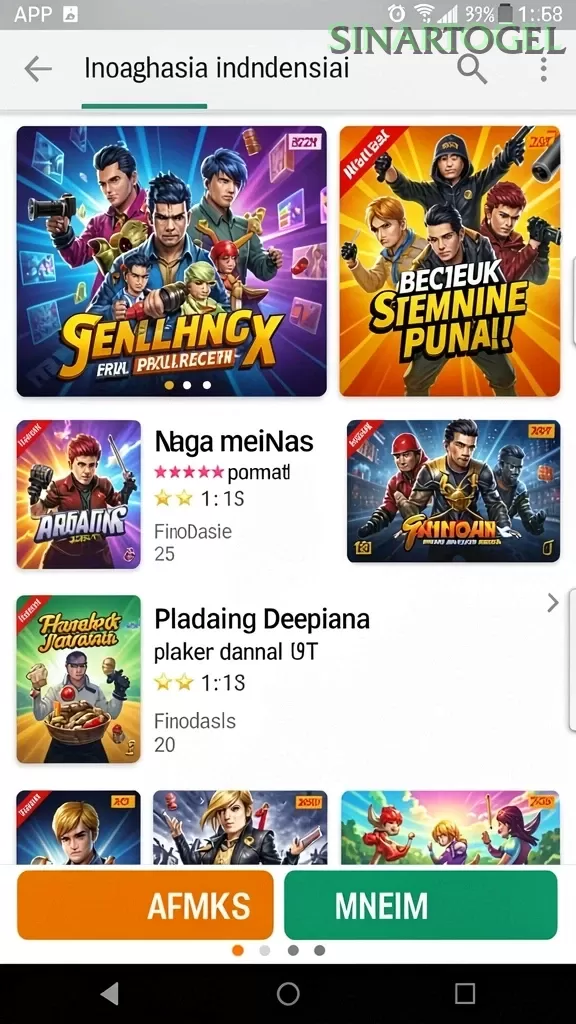 Cuplikan layar 6CF — menu navigasi
